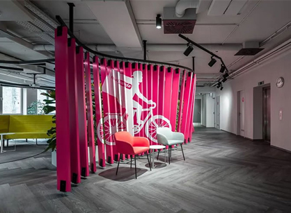 充满意见意义性的品牌元素办公室装修设计空间是怎样打造的——Foodpanda